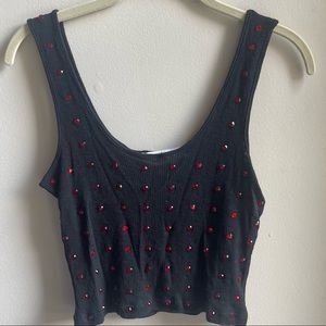 LF Emma & Sam all over studded rhinestone tank top